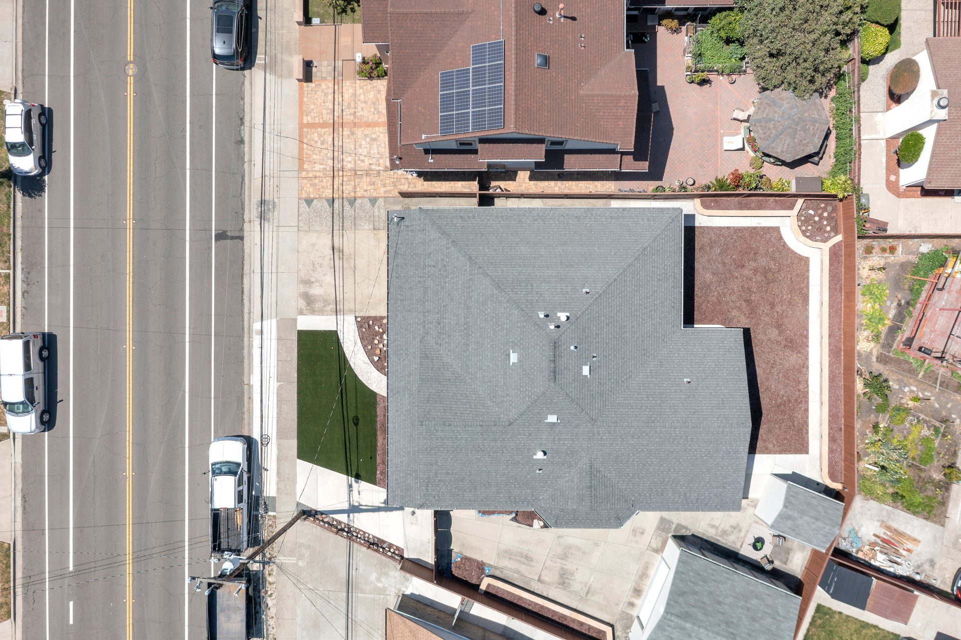 Drone top-down view