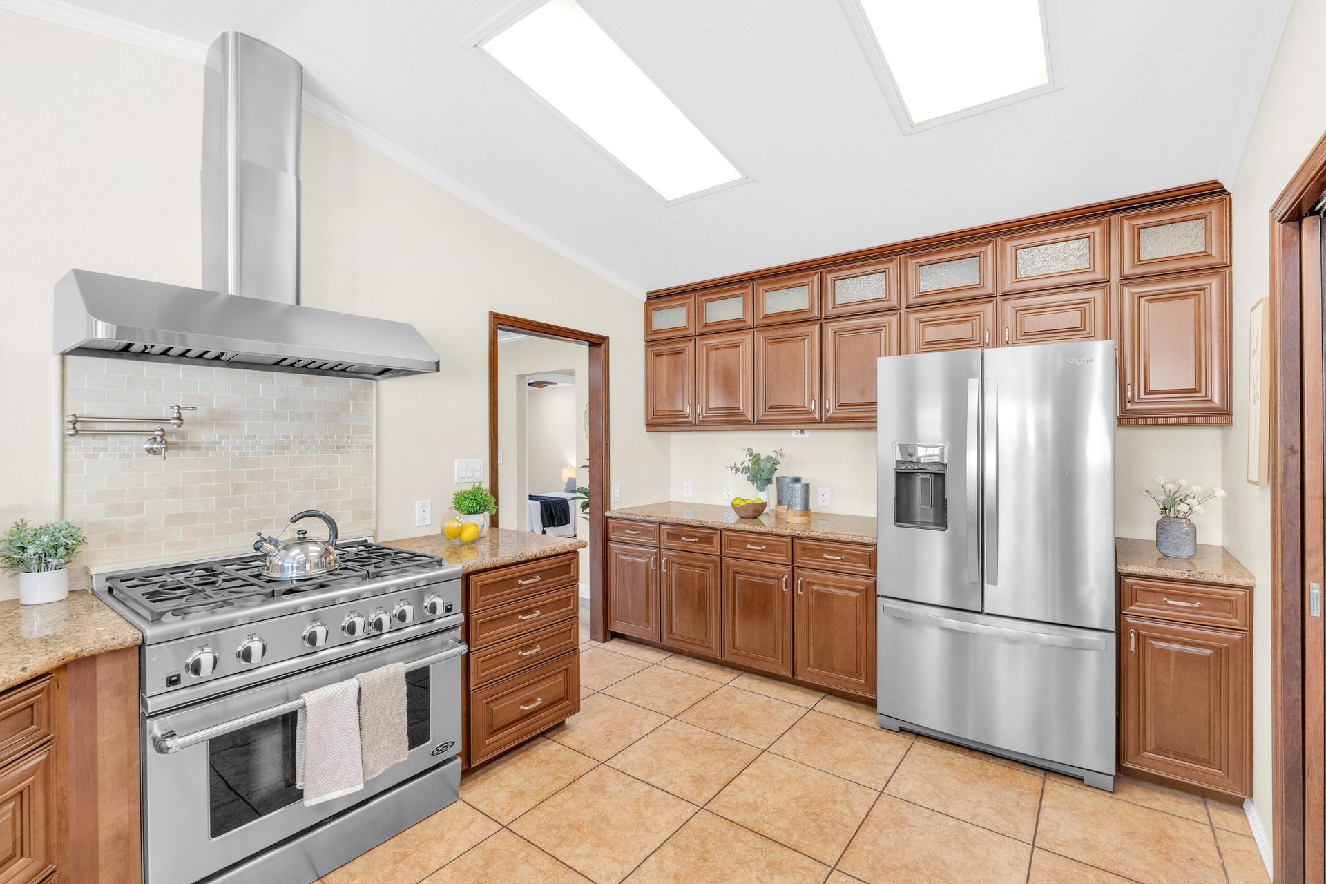 DCS range and refrigerator wall