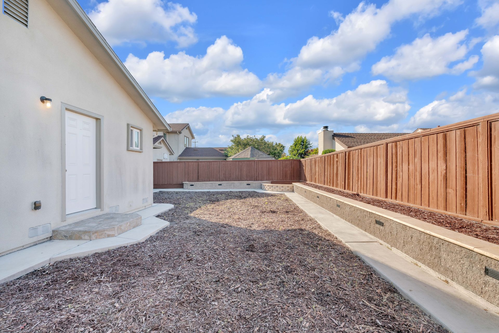 Backyard depth and walkway