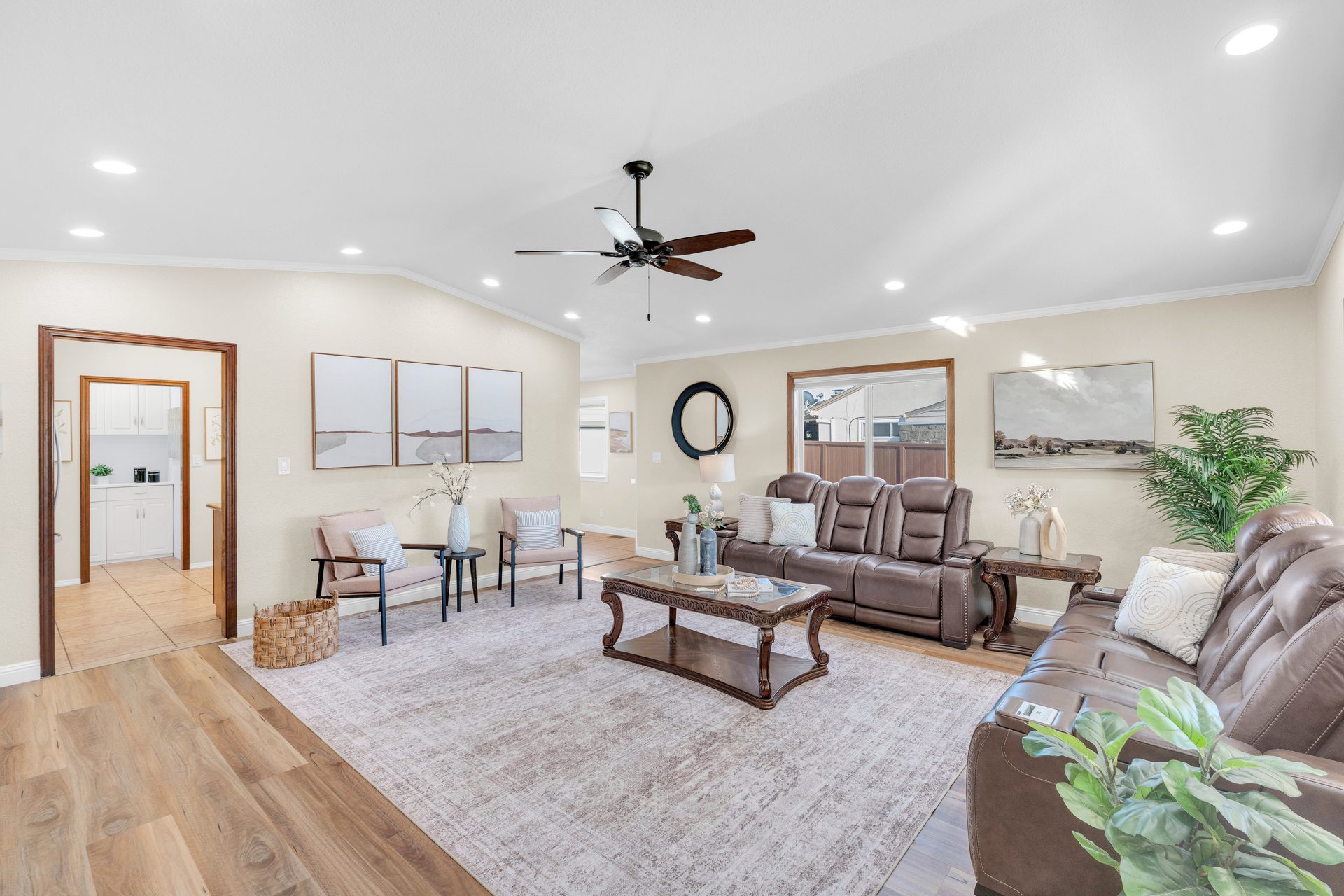Living room open to kitchen