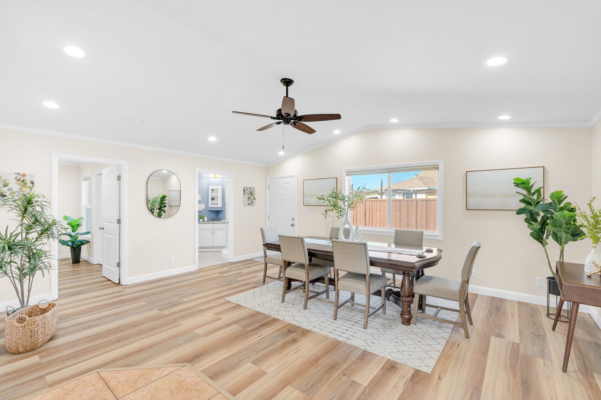Dining room with hallway